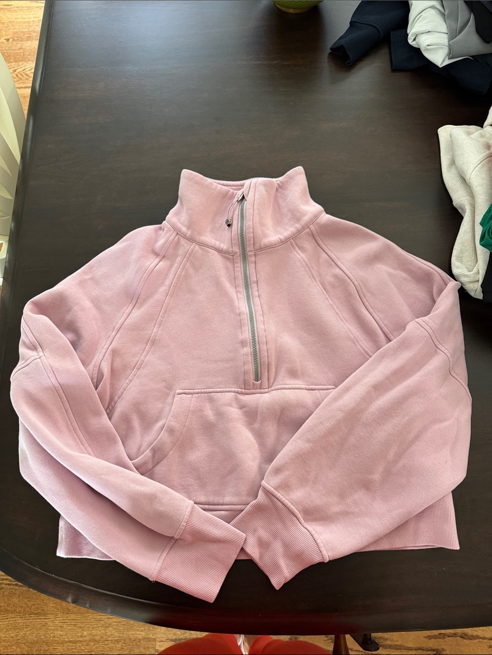 LULULEMON Pink Half Zip Cropped Scuba Pullover XS/S